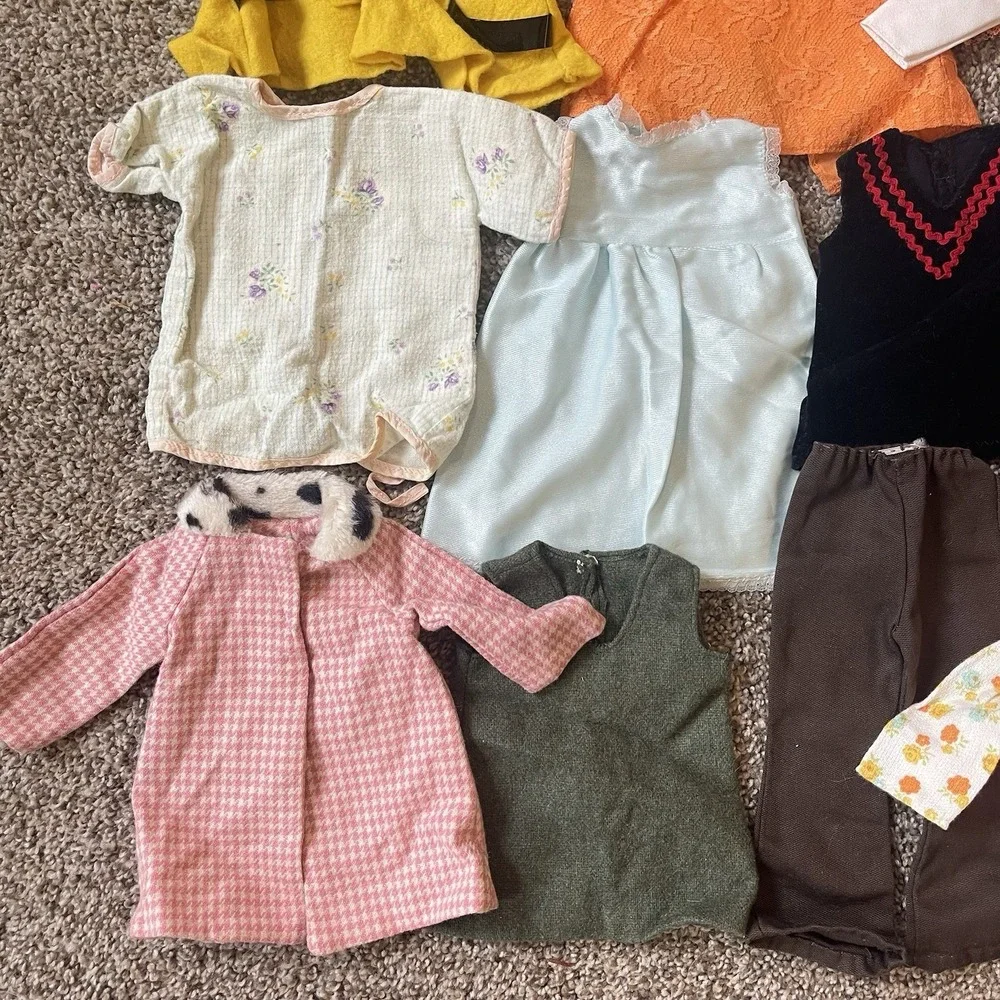VTG IDEAL Crissy Velvet Kerry Doll Lot‎ Dress Jacket 60s Floral Plaid Lace Sleep